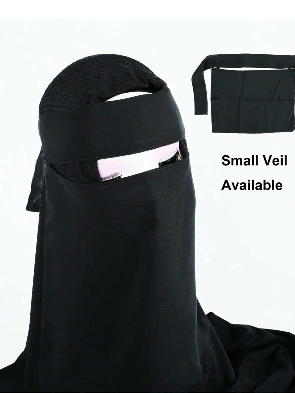 Classic Black Niqab with Small Veil - Women Accessories